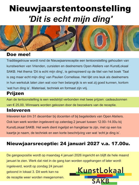 Oproep Nieuwjaarstentoonstelling 2027
