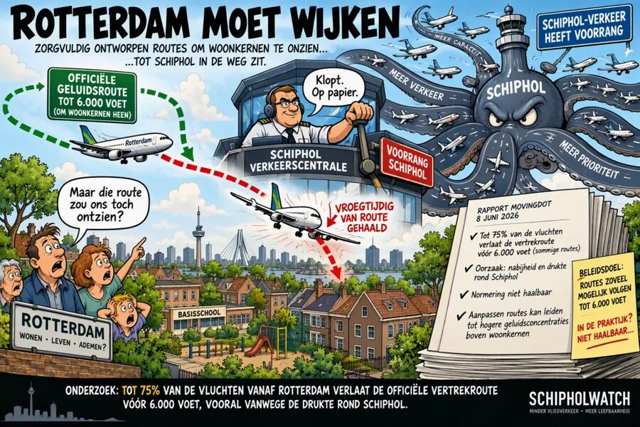 Schiphol in de weg